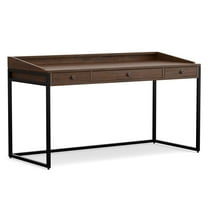 Simpli Home Ralston SOLID ACACIA WOOD Modern Industrial 60 inch Wide Writing Office Desk in Distressed Charcoal Brown