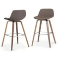 thumbnail image 1 of Simpli Home Randolph Mid Century Modern 28 inch Bentwood Counter/ Bar Height Stool (Set of 2) in Distressed Chocolate Brown Vegan Faux Leather, 1 of 9