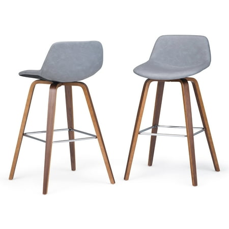 Simpli Home - Randolph Bentwood Counter Height Stool (Set of 2) - Stone Grey