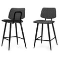 thumbnail image 1 of Simpli Home Raya Contemporary 16 inch Counter Height Stool (Set of 2) in Charcoal Polyester linen fabric, 1 of 13
