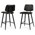 thumbnail image 1 of Simpli Home Raya Contemporary 16 inch Counter Height Stool (Set of 2) in Black Vegan Faux Leather, 1 of 13