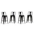 thumbnail image 1 of Simpli Home Rayne Industrial Metal 24 inch Metal Counter Height Stool (Set of 4) in Black, 1 of 12