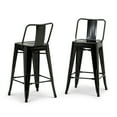 thumbnail image 1 of Simpli Home Rayne Industrial Metal 24 inch Counter Height Stool (Set of 2) in Black, 1 of 9