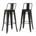 thumbnail image 1 of Simpli Home Rayne 30" Metal Bar Stool in Distressed Black (Set of 2), 1 of 11