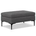 thumbnail image 1 of Rebecca 36 inch Wide Rectangular Coffee Table Storage Ottoman with Lift Up Lid in Slate Grey Polyester linen Look, 1 of 13
