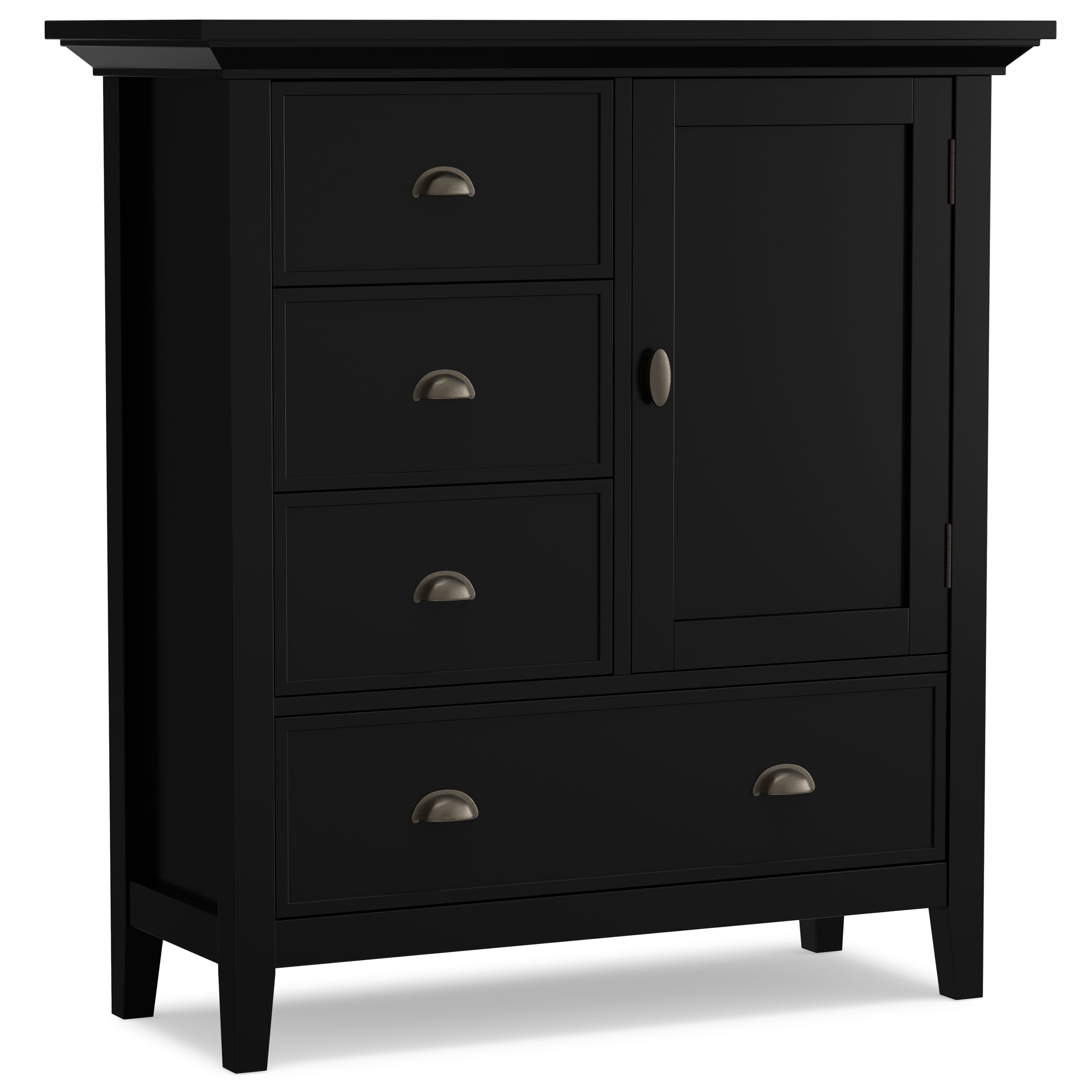 Redmond Solid Pine Black Freestanding Office Storage Cabinet