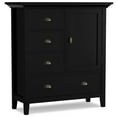 thumbnail image 1 of Simpli Home Redmond 39 inch Wide Solid Wood Transitional Medium Storage Cabinet in Black, 1 of 13