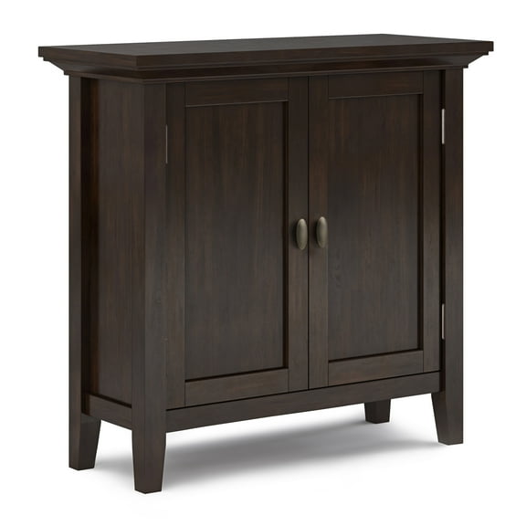 Redmond 32 inch Wide Solid Wood Low Storage Cabinet in Brunette Brown