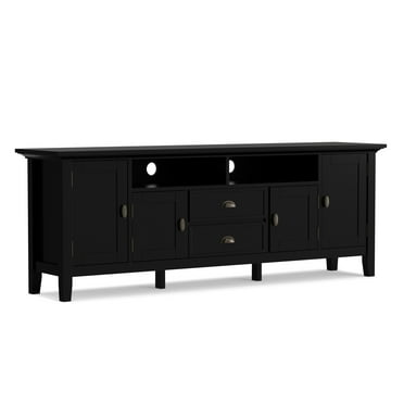 Simpli Home Redmond Wood 72 inch TV Media Stand in Black