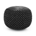 thumbnail image 1 of Simpli Home Renee 20 inch Wide Boho Round Pouf in Slate Grey Velvet, 1 of 3