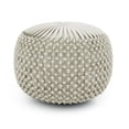 thumbnail image 1 of Simpli Home Renee Boho Round Pouf in Cream Velvet Fabric, 1 of 6
