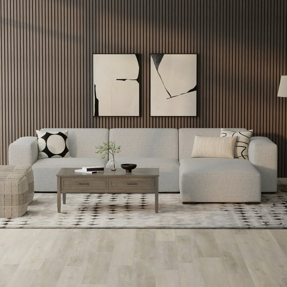 Simpli Home Rex 2 Seater Sofa and Right Chaise