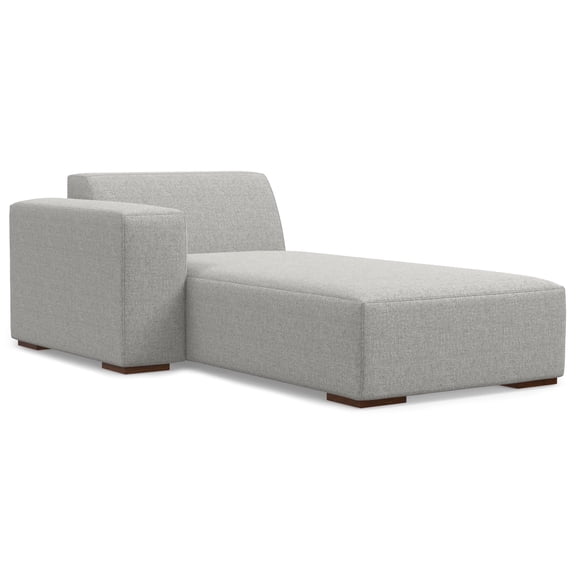 Simpli Home Rex Left Chaise Sofa Module in Tightly Woven Performance Fabric