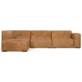 thumbnail image 1 of Rex Left Corner Sectional Modular Sofa with Ottoman in Genuine Leather, 1 of 10