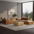 thumbnail image 1 of Rex Right Corner Sectional Modular Sofa with Ottoman in Genuine Leather, 1 of 11