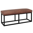 thumbnail image 1 of Simpli Home Reynolds Ottoman Bench In Distressed Saddle Brown Faux Leather, 1 of 11
