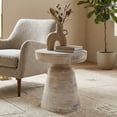thumbnail image 1 of Simpli Home Robbie 16 inch Wide Solid Mango Wood Accent Table, Distressed Aged White, 1 of 7
