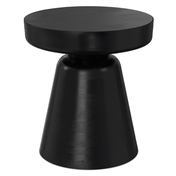 Simpli Home Robbie 16 inch Wide Solid Mango Wood Boho Contemporary Rustic Accent Table in Black