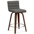 thumbnail image 1 of Simpli Home Roland Mid Century Modern 24 inch Swivel Counter Height Stool in Grey Linen Look Fabric, 1 of 12