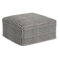 thumbnail image 1 of Simpli Home Safford 20 inch Wide Boho Outdoor/Indoor Square Pouf in Black/White Recycled Polyester, Assembled, 1 of 7