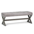thumbnail image 1 of Salinger 48 inch Wide Contemporary Rectangle Ottoman Bench in Distressed Grey Taupe Vegan Leather, 1 of 6