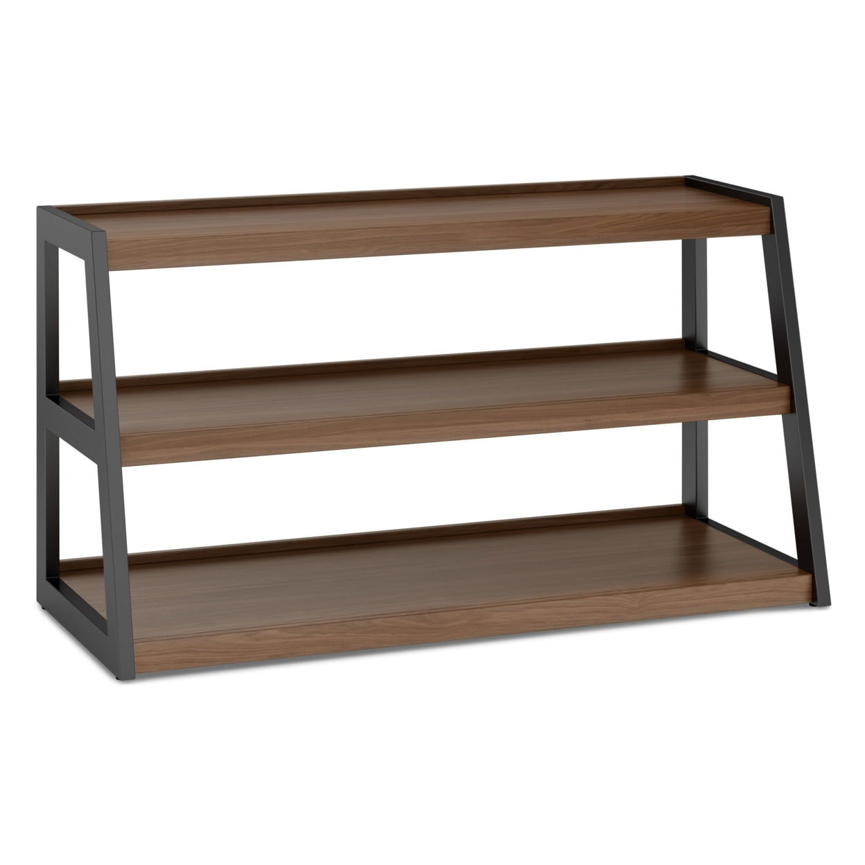 Sawhorse Industrial 48 Inch Walnut Wood and Black Metal TV Stand