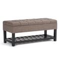 thumbnail image 1 of Simpli Home Saxon 44"Transitional Ottoman Bench in Fawn Brown Linen Look Fabric, 1 of 3