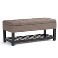 thumbnail image 1 of Simpli Home Saxon 43 inch Wide Transitional Rectangle Storage Ottoman Bench in Fawn Brown Linen Look Fabric, 1 of 3