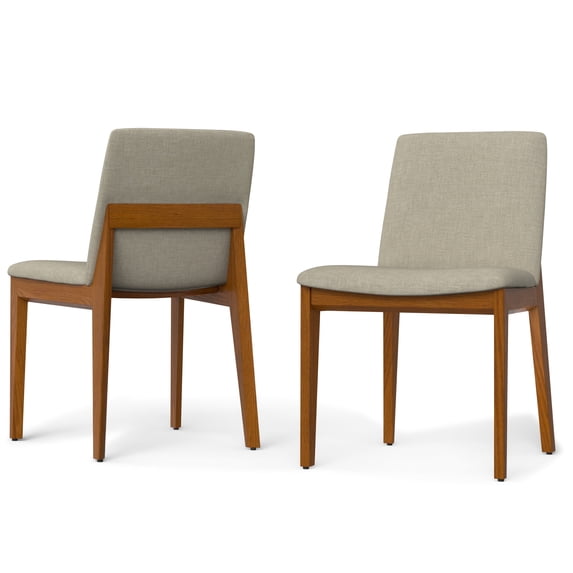 Simpli Home Selena Dining Chair (Set of 2) in Natural Linen Look Fabric