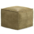 thumbnail image 1 of Sheffield Boho Square Pouf in Brown Genuine Leather, 1 of 9