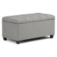 thumbnail image 1 of Sienna 33 inch Wide Storage Ottoman Bench in Dove Grey Linen-Look Fabric, 1 of 6