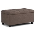 thumbnail image 1 of Sienna 33 inch Wide Storage Ottoman Bench in Fawn Brown Linen-Look Fabric, 1 of 10