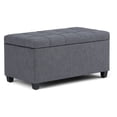 thumbnail image 1 of Sienna 33 inch Wide Storage Ottoman Bench in Slate Grey Linen-Look Fabric, 1 of 10