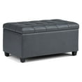 thumbnail image 1 of Sienna 33 inch Wide Storage Ottoman Bench in Stone Grey Vegan Leather, 1 of 2