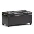 thumbnail image 1 of Sienna 33 inch Wide Storage Ottoman Bench in Tanners Brown Vegan Leather, 1 of 3