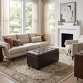 thumbnail image 1 of Sienna 34" Transitional Rectangle Ottoman Bench in Tanners Brown Faux Leather, 1 of 12