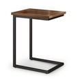 thumbnail image 1 of Skyler 16 inch Wide Solid Mango/Metal Industrial C Side Table in Dark Cognac Brown/Black, Assembled, 1 of 9