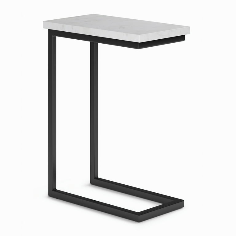 Simpli Home Skyler C Side Table with Marble Top
