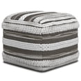 thumbnail image 1 of Simpli Home Simpli Home Sommer Boho Square Pouf in Natural/Taupe Grey Handloom Woven Pattern, 1 of 7