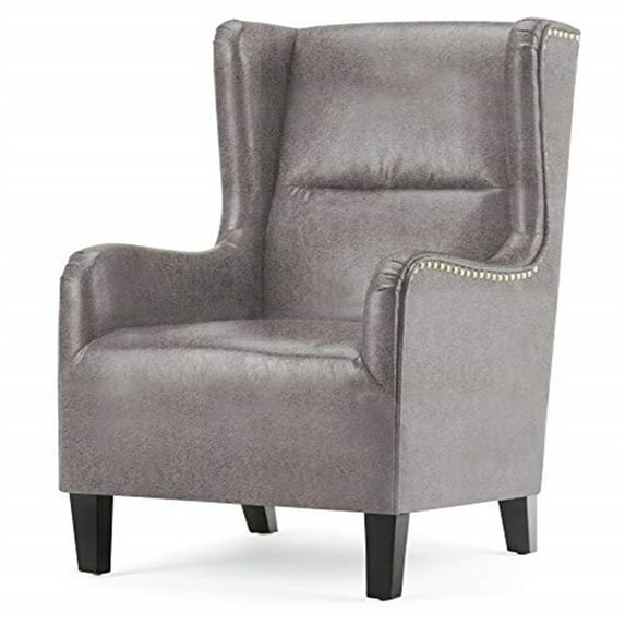 Simpli Home Taylor Wingback Chair-Color:Distressed Black