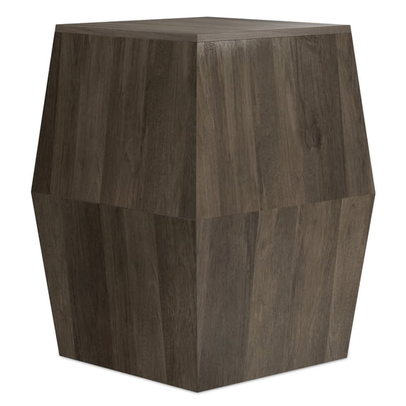 Terry SOLID MANGO WOOD 16"WD Irregular Side Table in Ash Gray & Fully Assembled