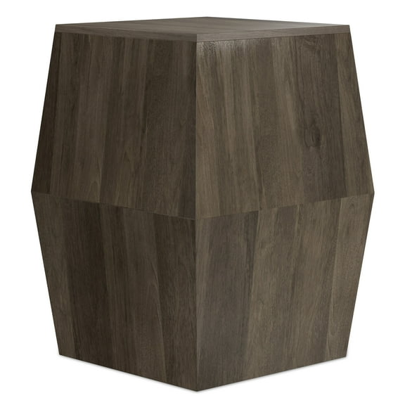 Terry SOLID MANGO WOOD 16"WD Irregular Side Table in Ash Gray & Fully Assembled