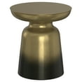 thumbnail image 1 of Toby 17 inch Wide Modern Industrial Metal Accent Table in Black/Gold Ombre Iron, Assembled, 1 of 10