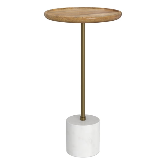 Simpli Home Turner 12W Round Pedestal Accent Table