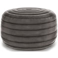 thumbnail image 1 of Simpli Home Simpli Home Vivienne Boho Round Pouf in Grey Velvet Fabric, 1 of 5