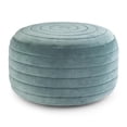 thumbnail image 1 of Simpli Home Vivienne 20 inch Wide Boho Round Pouf in Turquoise Velvet, 1 of 4
