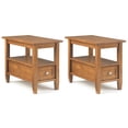thumbnail image 1 of Simpli Home Warm Shaker 14 inch Solid Wood Transitional Narrow End Table in Light Golden Brown (Set of 2), 1 of 3