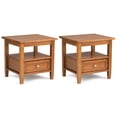 thumbnail image 1 of Simpli Home Warm Shaker 20 inch Solid Wood Transitional End Table in Light Golden Brown (Set of 2), 1 of 8