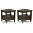 thumbnail image 1 of Warm Shaker 20 inch Solid Wood Transitional End Table in Tobacco Brown (Set of 2), 1 of 8