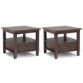 thumbnail image 1 of Warm Shaker 20 inch Solid Wood Transitional End Table in Warm Walnut Brown (Set of 2), 1 of 6